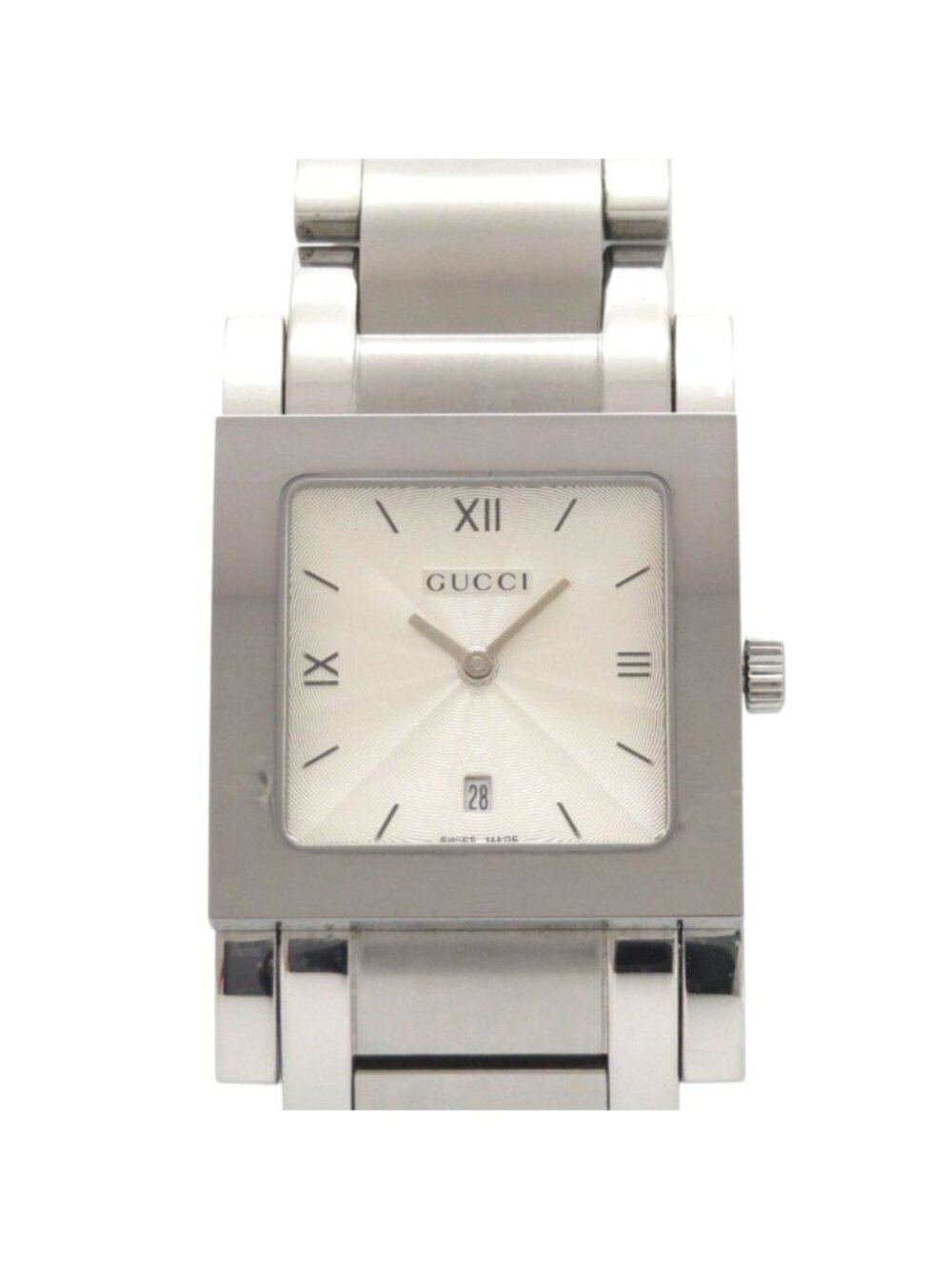 Gucci Square Quartz Watch SS Silver